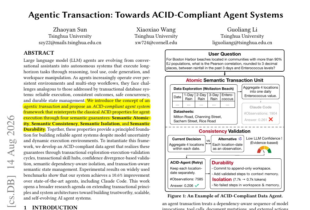 ACID-Agent yapay zeka ajanlarinda hata yonetimi - her adimi bir islem olarak isleme